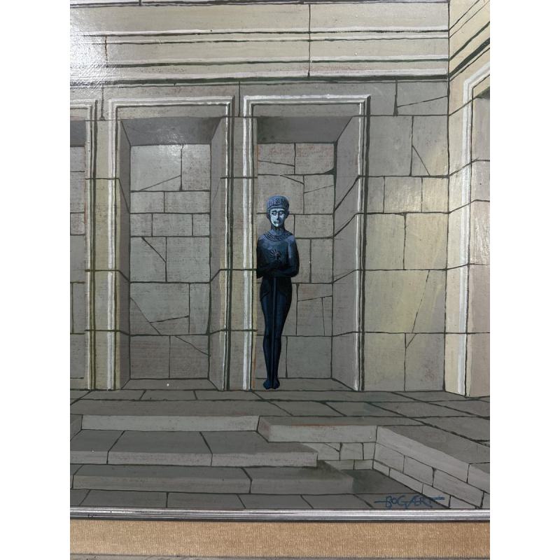 Gaston Bogaert, "Ptah" olieverf op doek, surrealistisch schilderij, 1946