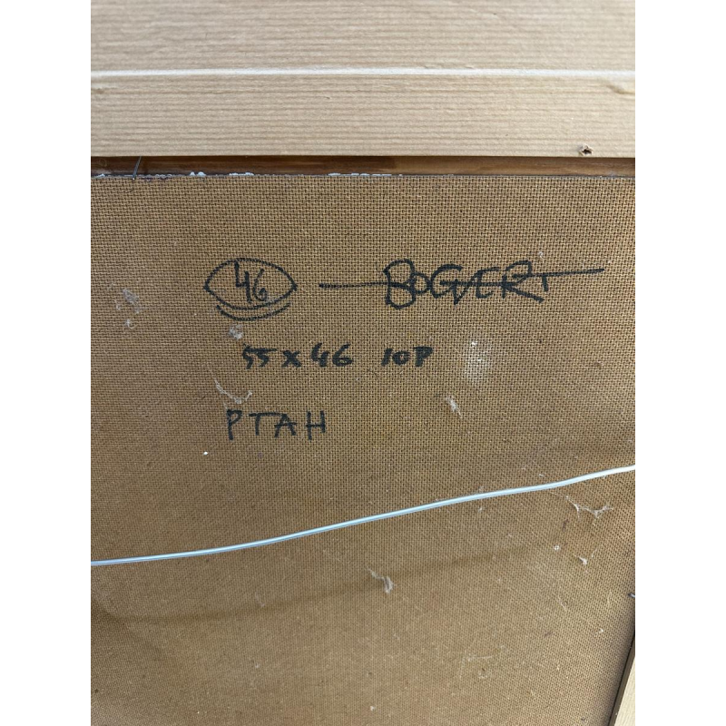 Gaston Bogaert, "Ptah" huile sur toile, tableau surréaliste, 1946