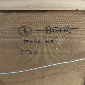 Gaston Bogaert, "Ptah" olieverf op doek, surrealistisch schilderij, 1946