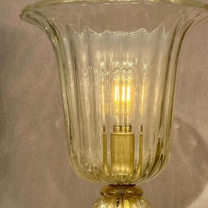 Barovier & Toso (attributed to) in Murano, glass and gold floor lamp, Italy ca 1960/70