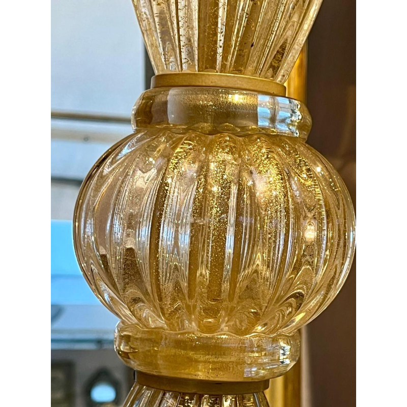 Barovier & Toso (attributed to) in Murano, glass and gold floor lamp, Italy ca 1960/70