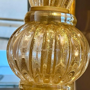 Barovier & Toso (attributed to) in Murano, glass and gold floor lamp, Italy ca 1960/70