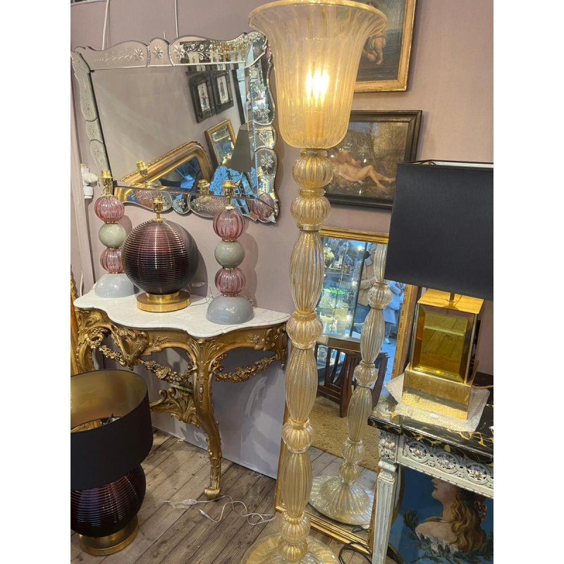 Barovier & Toso (attribué à) à Murano, lampadaire en verre et or, Italie ca 1960/70