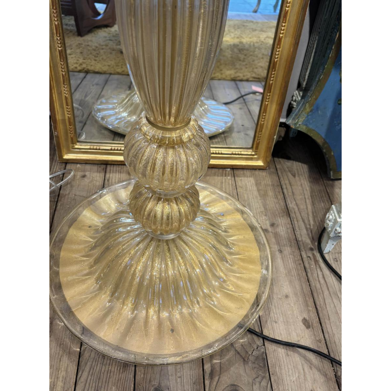 Barovier & Toso (attributed to) in Murano, glass and gold floor lamp, Italy ca 1960/70