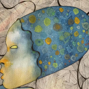 Jacques DEBAIX “Gezicht” gemengde techniek, ca 1980