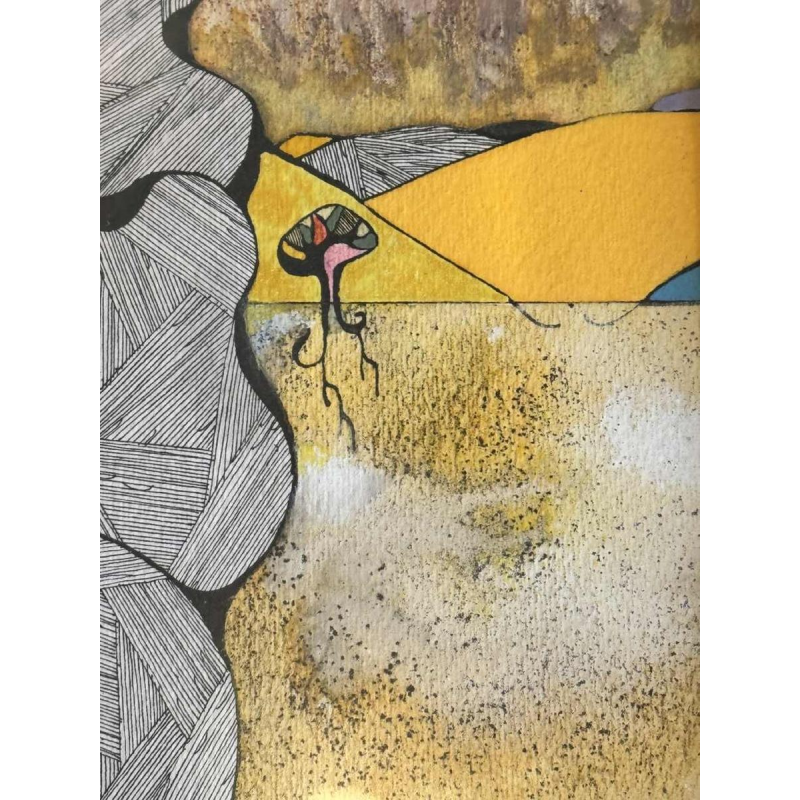 Jacques DEBAIX “Gezicht” gemengde techniek, ca 1980