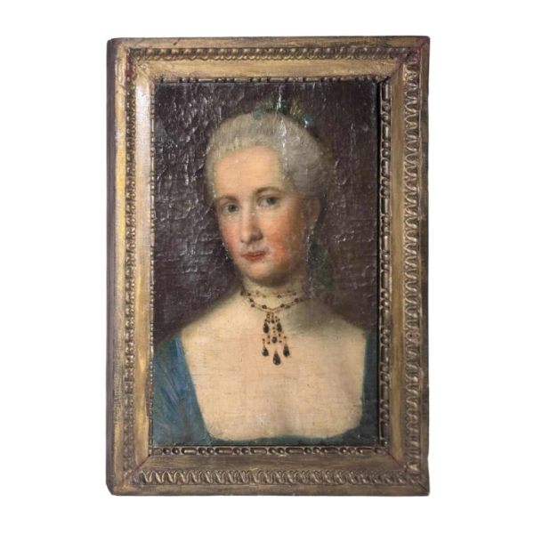 Portret van een vrouw versierd met juwelen, vermoedelijk Duitse school, 18e eeuw