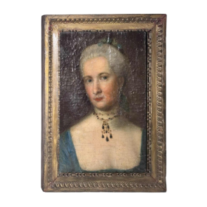 Portret van een vrouw versierd met juwelen, vermoedelijk Duitse school, 18e eeuw