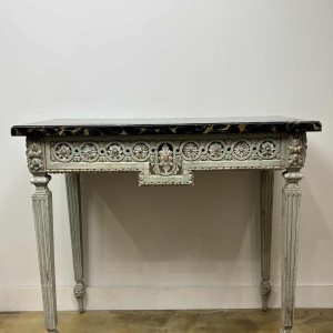 Carved and lacquered wood console, France early 19th century