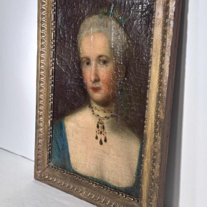 Portret van een vrouw versierd met juwelen, vermoedelijk Duitse school, 18e eeuw