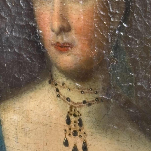 Portrait of a woman adorned with jewels, probable German school, 18th century