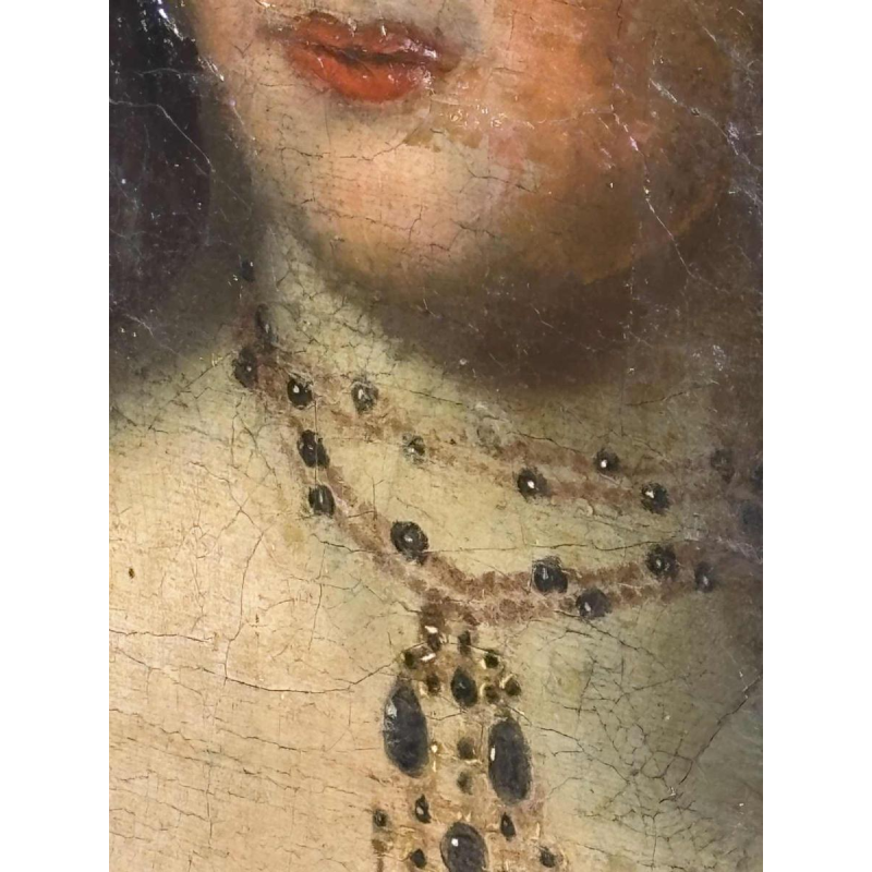 Portret van een vrouw versierd met juwelen, vermoedelijk Duitse school, 18e eeuw