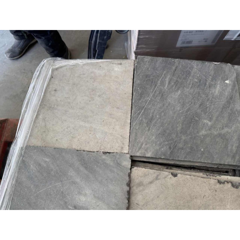 Checkerboard floor tiles, white Carrara marble and 'Blue of Turquin', 18th century