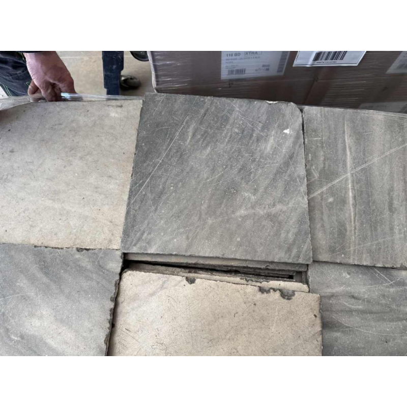 Checkerboard floor tiles, white Carrara marble and 'Blue of Turquin', 18th century
