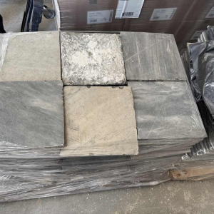 Checkerboard floor tiles, white Carrara marble and 'Blue of Turquin', 18th century