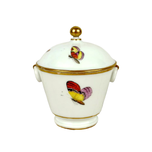 Porcelaine de Bruxelles - Louis Crette, sucrier (pot à sucre) et son couvercle, XVIIIe s