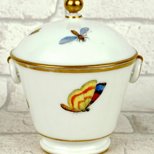 Porcelaine de Bruxelles - Louis Crette, sucrier (pot à sucre) et son couvercle, XVIIIe s