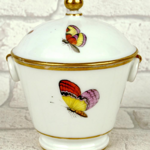 Brussels porcelain - Louis Crette, sugar bowl (sugar pot) and its lid, 18th century