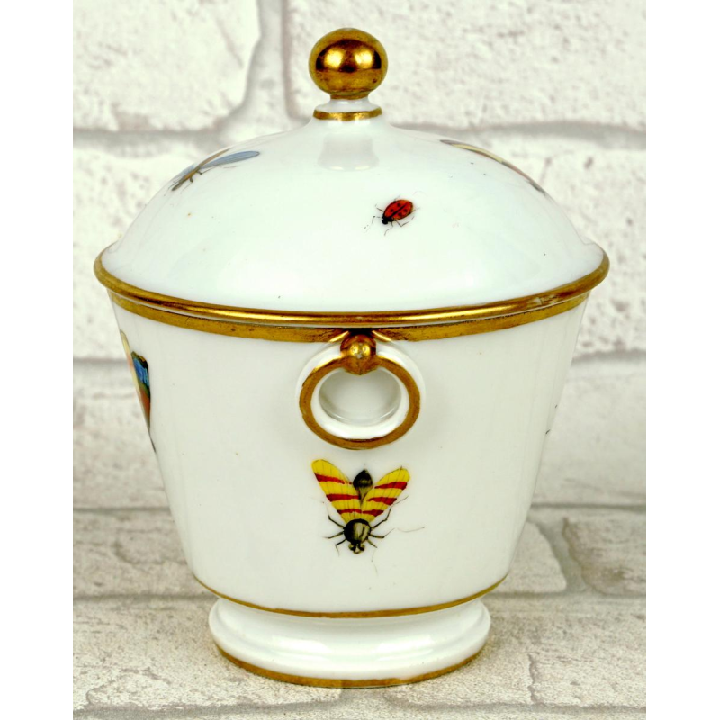 Porcelaine de Bruxelles - Louis Crette, sucrier (pot à sucre) et son couvercle, XVIIIe s