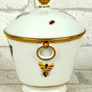 Brussels porcelain - Louis Crette, sugar bowl (sugar pot) and its lid, 18th century