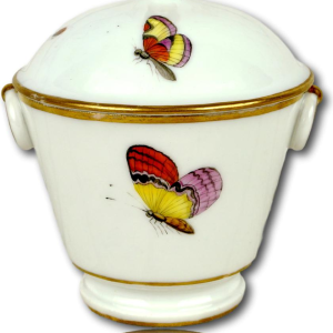 Brussels porcelain - Louis Crette, sugar bowl (sugar pot) and its lid, 18th century