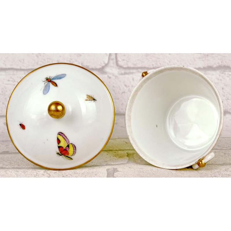 Brussels porcelain - Louis Crette, sugar bowl (sugar pot) and its lid, 18th century