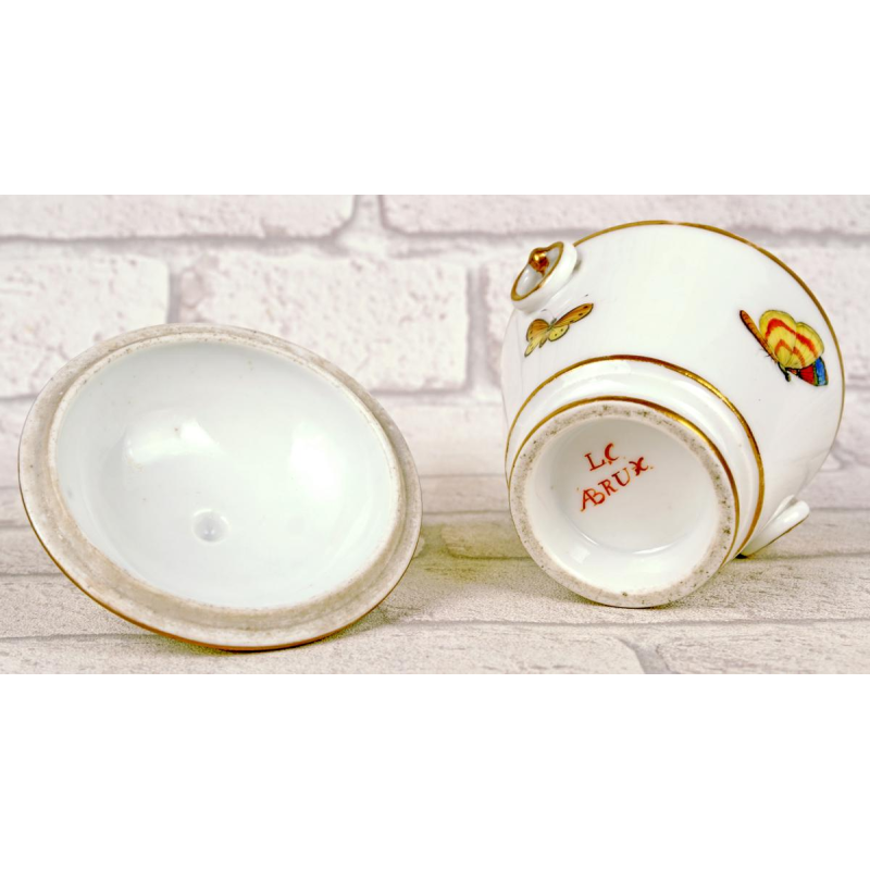 Porcelaine de Bruxelles - Louis Crette, sucrier (pot à sucre) et son couvercle, XVIIIe s