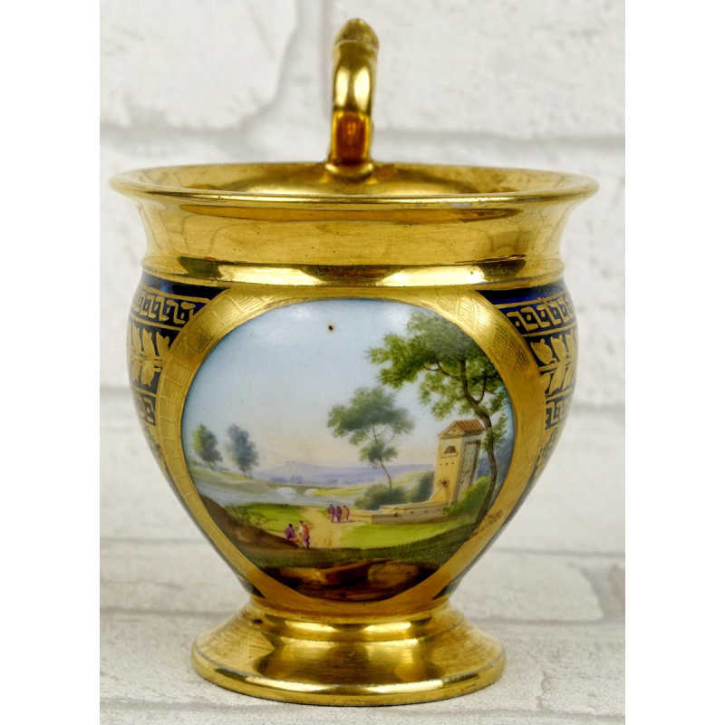 Paris Porcelain - Darte Manufacture (attributed to) cup and saucer, early 19th century