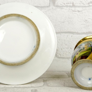 Porcelaine de Paris - Manufacture de Darte (attribuée à) tasse et soucoupe, début XIXe s