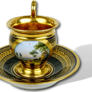 Paris Porcelain - Darte Manufacture (attributed to) cup and saucer, early 19th century