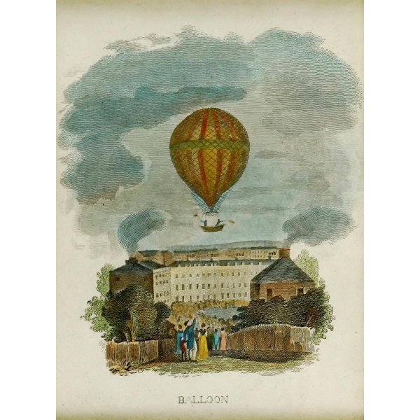 Gravure "ballon" (heteluchtballon) - 1e helft 19e eeuw
