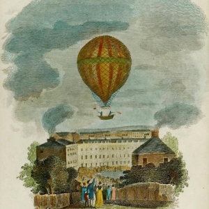 Engraving "balloon" (hot air balloon) - 1st half of the 19th century