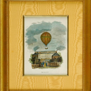 Engraving "balloon" (hot air balloon) - 1st half of the 19th century