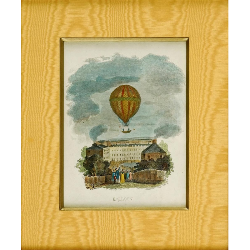 Engraving "balloon" (hot air balloon) - 1st half of the 19th century