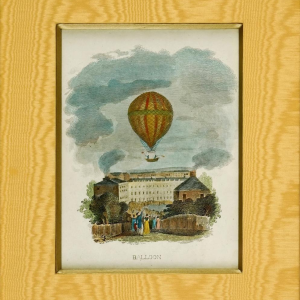 Engraving "balloon" (hot air balloon) - 1st half of the 19th century
