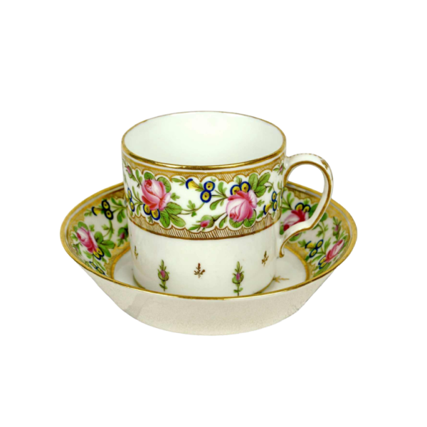 Paris porcelain (Manufacture de Nast) cup and saucer, 18th c
