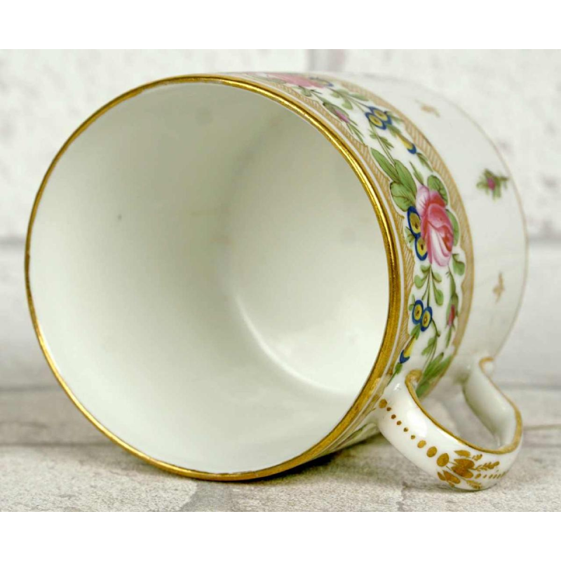 Paris porcelain (Manufacture de Nast) cup and saucer, 18th c