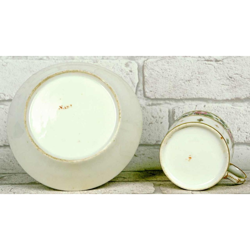 Paris porcelain (Manufacture de Nast) cup and saucer, 18th c