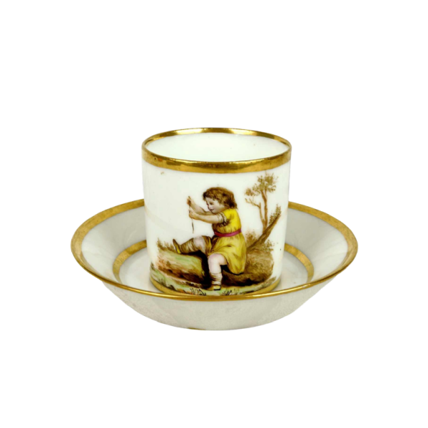 Paris porcelain, litron cup and saucer, late 18th century