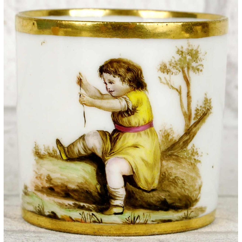 Paris porcelain, litron cup and saucer, late 18th century