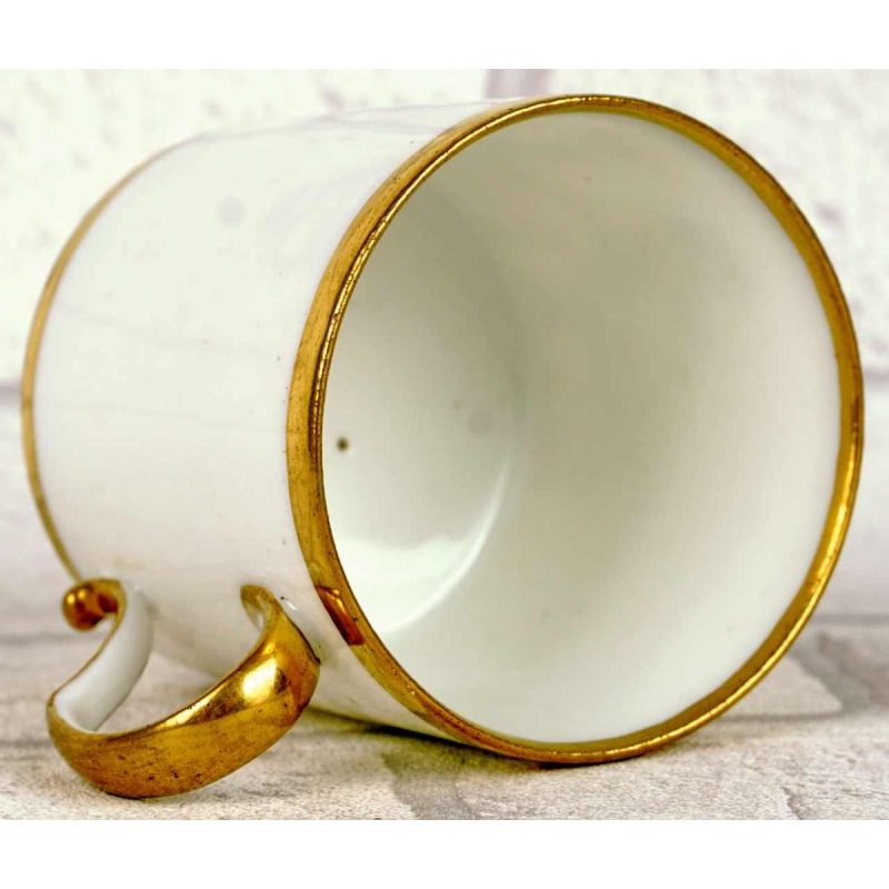 Porcelaine de Paris, tasse litron et sa soucoupe, fin XVIIIe