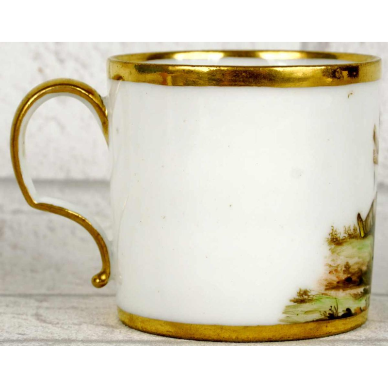 Paris porcelain, litron cup and saucer, late 18th century