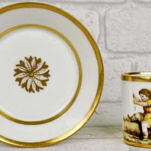 Paris porcelain, litron cup and saucer, late 18th century