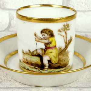 Paris porcelain, litron cup and saucer, late 18th century
