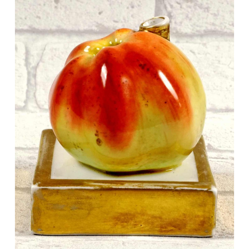 Paris porcelain, apple-shaped inkwell, 19th century