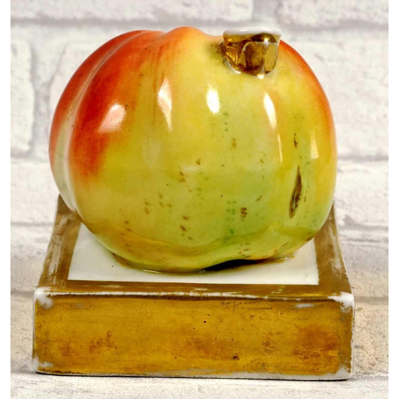 Paris porcelain, apple-shaped inkwell, 19th century