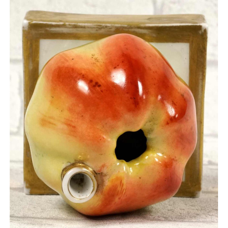 Paris porcelain, apple-shaped inkwell, 19th century
