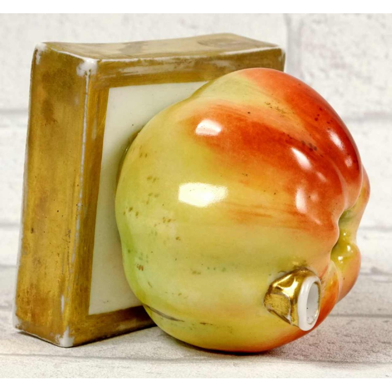 Paris porcelain, apple-shaped inkwell, 19th century