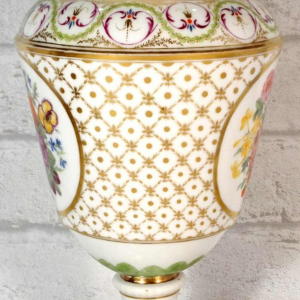 Paris porcelain, vase on pedestal, polychrome floral decoration and gilding, 18th century