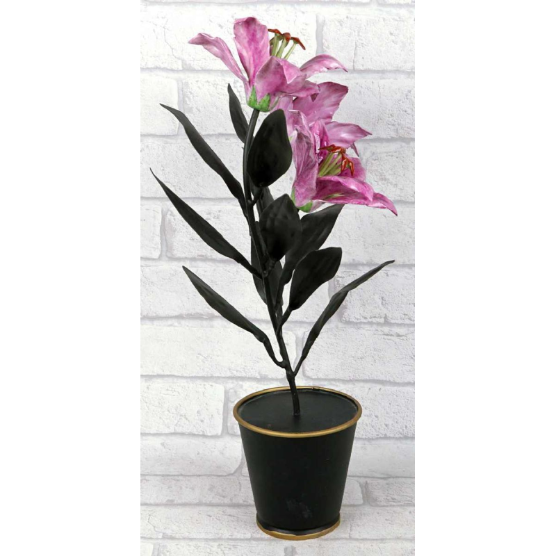 Samuel Mazy “Lelies“ porselein en metaal, Frankrijk XXIe c